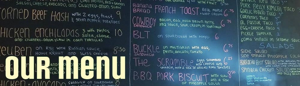 Brass Buckle "menu" header